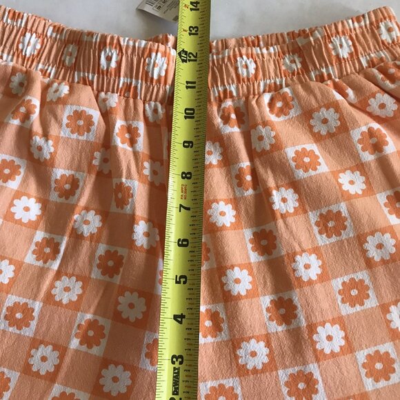 COTTON ON Sunny Flare Pull On Pants Daisy Garden Check Sweet Orange Size 6 - Picture 6 of 8